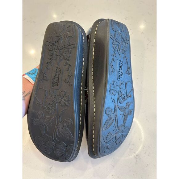 Alegria Feliz chocolate brown snake print Mary Jane shoes size 37 - Picture 5 of 9